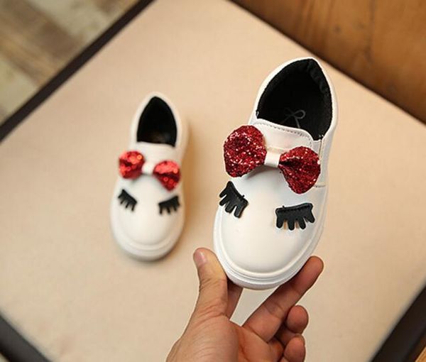 Printemps Autumn Kids Girls Chaussures avec sneaker décontracté Enfants Baby Girl Fashion Sport Chaussures Spols Imperproof Slip-Ro-Bow Princess Shoe