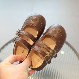 Spring herfst Kinderschoenen Leer schoenen voor meisjes jongens niet-slip peuters Mary Janes baby kinderen buckle riem flats maat 21-30