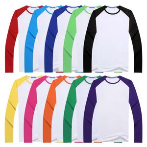 T-shirts modaux à manches longues de printemps à manches longues pour les enfants adultes sublimation vierges tops blancs familiales assorties tenues l2405