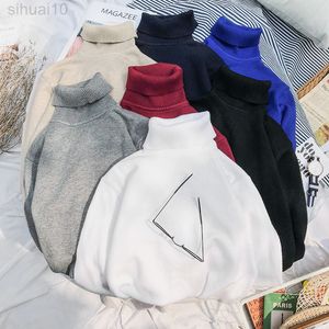 Primavera otoño suéter masculino cuello redondo hombres suéteres de alta calidad suéter tejido camisa sudadera Tops ropa L220801