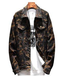 Spring Autumn Men Camuflage Jeans Chaqueta Fashion Camo Denim Jackets For Man Ravido Down Collar Plus Size M5XL5756058