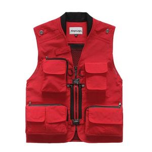 Printemps automne hommes décontracté multi poches gilet pographie journaliste travail gilet homme hommes maille patchwork veste sans manches chaleco262k