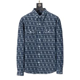 Chemise fine en Denim pour hommes, manches longues, doux, 100% coton, deux poches, Slim, légèrement élastique, Cowboy 3XL, printemps-automne