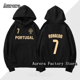 Primavera otoño hombres Portugal sudadera con capucha moda tendencia ropa casual con capucha tops color sólido streetwear masculino número 7 estampado jersey 240201