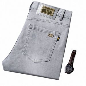 Printemps Automne Hommes Jeans Busin Casual Mâle Droit Cott Denim Pantalon Fi Jeunes Stretch Slim Fit Cowboys Pantalon C2hA #