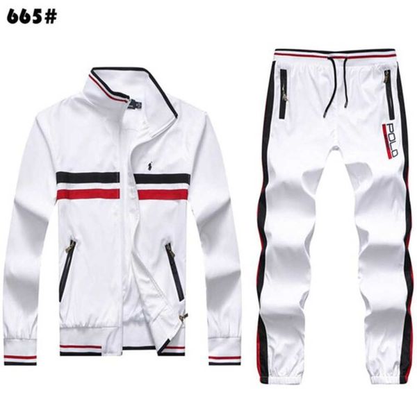 Printemps automne hommes survêtements Polo sweats cheval broderie survêtement sport costume ensemble de vêtements de sport grande taille M-2XL