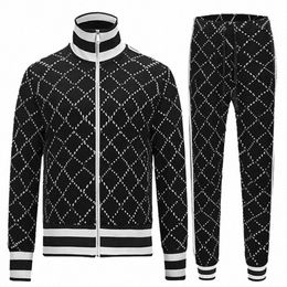 Printemps Automne Hommes Survêtement Deux Pièces Ensembles Vestes À Capuche Pantalon Avec Lettres Costumes Style De Mode Outwear Sport Ensemble Survêtements Veste Tops causal Z2dK #