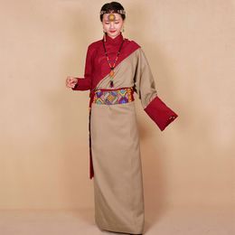 Primavera otoño Nepal Bhután ropa de mujer tibetana algodón de seda ropa tibetana estándar Guozhuang Bola conjunto étnico blusa y túnica
