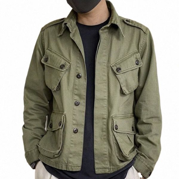 Printemps Automne Nouvelle Jungle Veste Militaire Paratrooper Costume Hommes Salopette Casual Manteau Top Armée Couleur Solide Vêtements Mâles Vêtements d'extérieur o7In #