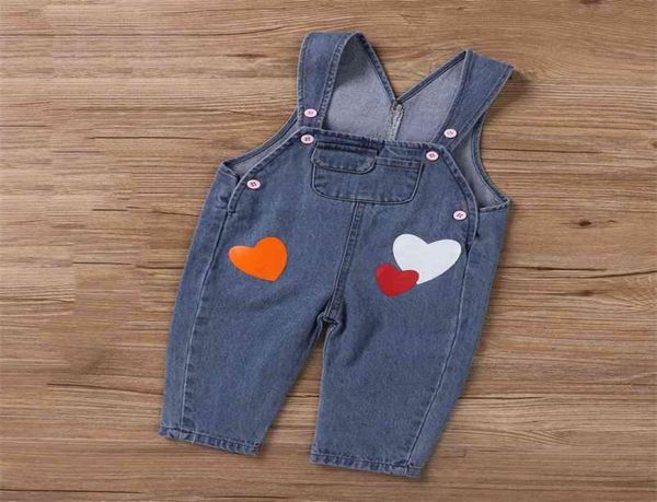 Salopette en jean pour enfants, combinaison en Denim pour garçons et filles, printemps-automne, 2105289996262