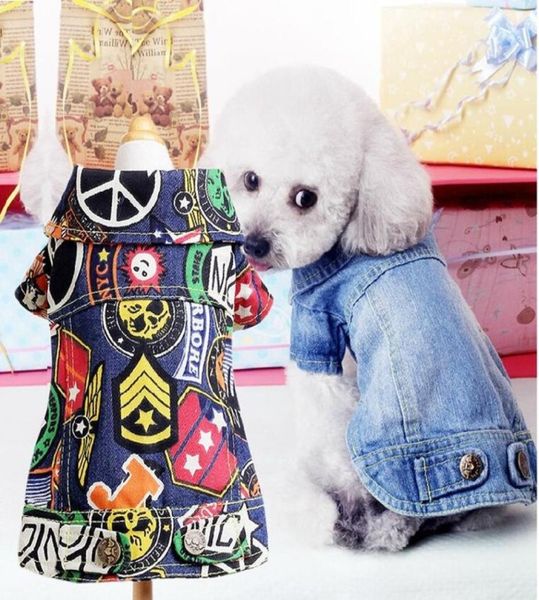 Primavera otoño Retro Jeans ropa para perros pequeños Jeans abrigo mascota cachorro chaqueta para perros ropa para perros pequeños XXS XS S M L3964759