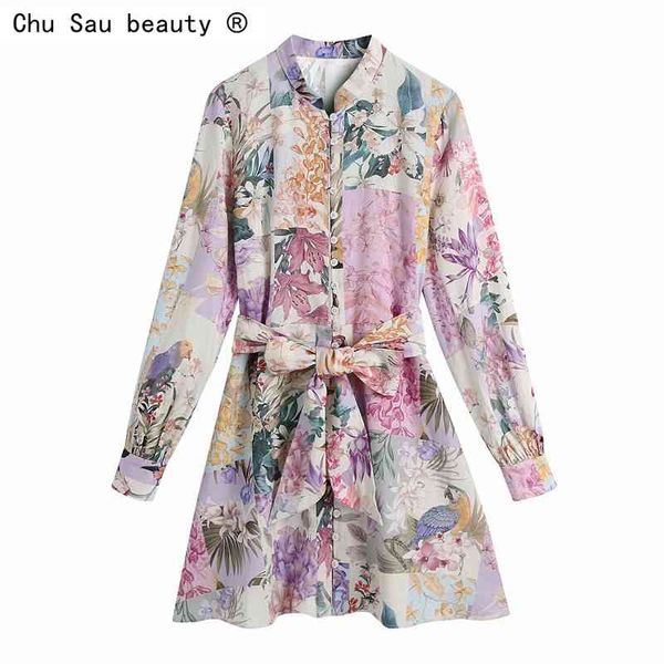 Primavera otoño de una sola pechuga de impresión con estampado de placas de encaje femenino de manga larga camisa cómoda casual 210514