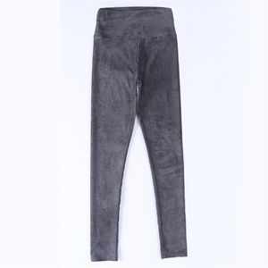 Pantalon en cuir suédé pour femme, taille haute, grand élastique, slim, rétro, printemps-automne, 211115