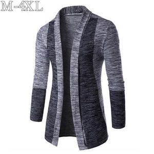 Lente herfst trui mannen lange mouw patchwork dunne gebreide cardigan hoge kwaliteit casual truien slanke knitwear jas 210918