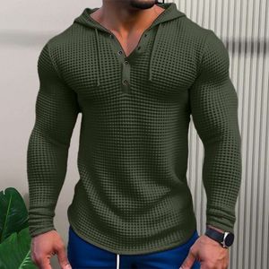 Lente herfst sweatshirt effen kleur slim fit lange mouw ademend casual trui shirt met capuchon top voor heren