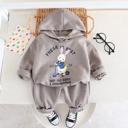 Le printemps automne pour tout-petit garçon 2pcs vêtements de vêtements de lapin pull à sweat sweatpant swirtpant jeune garçon gard