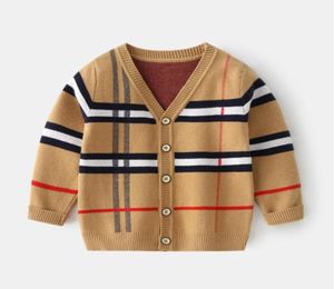 Primavera otoño otoño cálido lana suéteres de la marca niños a cuadros de la marca Knitwear de algodón suéter de algodón 27y Fashion Outerwear7916286