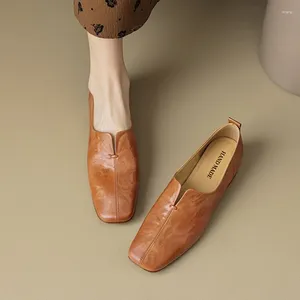 Lente/herfst Women Dress Shoes 997 Loafers Echt leer voor vierkante teen lage hiel Beknipte pompen Designer 44886 77361