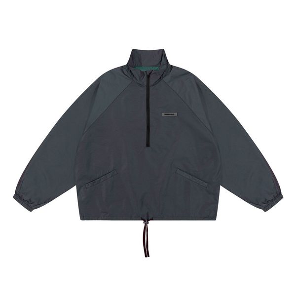 Primavera otoño mujer Essent prendas de vestir abrigo deportivo cortavientos media cremallera al aire libre Nylon chaqueta reflectante hombre niebla suelta