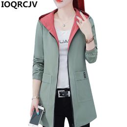 Printemps automne femmes veste streetwear manteau à capuche fermetures à glissière vestes coupe-vent femme vêtements d'extérieur décontractés 4XL 220818