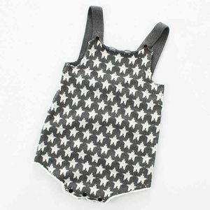 Lente Baby Jongens Bodysuits Star Print Girls Outfit Gebreid voor kleding Mouwloos 210429