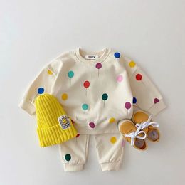 Lente Baby Jongens Meisjes Kleding Sets Kinderen Pak Kinderen Lange mouwen Capuchon Katoenen Trui Broek Past Kleding Outfit 231220