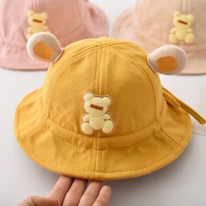 Printemps bébé seau chapeau pour garçon fille mignon dessin animé ours pêcheur chapeaux plage soleil casquette enfants en plein air enfants casquettes