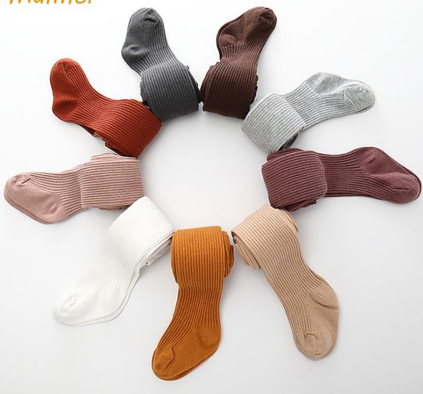 Printemps bébé collants à rayures verticales leggings enfants collants à tricoter filles danse bas enfants coton bas en gros