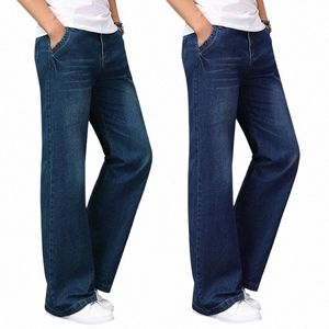 Lente Big Flared Jeans Heren Boot Cut Denim Broek Losse Fi Kleding Ontwerper Klassieke Blauw Zwarte Broek Grote Maat 28 - 40 y6cG #