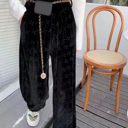 Lente kanarie damesbroek designer luxe volledige print wijde pijpen broek korset hoge taille slanke casual modetrend