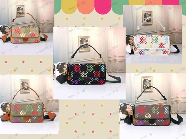 Bolso de hombro portátil con diseño colorido de primavera, bolso de moda favorito de lujo para niñas, bolso con un solo asa, paquete de canal de diseñador