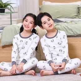 Lente katoenen jongens slaapkleding kinderen pyjama's kinderen babymeisjes pamas panda cartoon kleding pakken nachtwear pijama infantil l2405