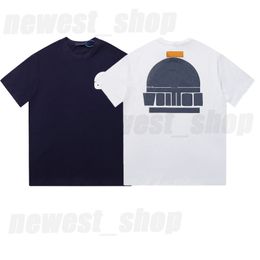 T-shirt t-shirt de créateur de printemps t-shirt Tshirt Womens Classic 3d Logo Logo Impression Coton Coton Coton Cotton Tee Black Marine Blue Tops