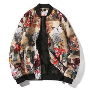 Lente Fashion Bomber Jacket Mannen Gedrukt Patroon Jassen Piloot Jassen Mens Straat Honkbal Jas Hip Hop Plus Size Tops Male 5XL