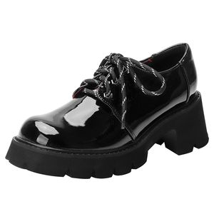Printemps féminin Mocaafers Plate-forme plate pour femme Chaussures 34-43 Casual Toge Round Toe Noirs Solid Noirs Chaussures Filles Étudiant