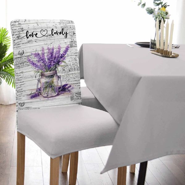 Spring Flowers Lavender Vintage Claid Cover Set Kitchen Stretch Stretp Spandex Seat Scecover Home Dining Room Soupt Couvre