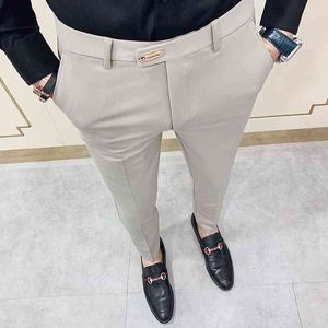 Lente formele heren pak broek mode casual slanke zakelijke jurk broek mannelijke bruiloft werk broek broek plus size 28-36 210527