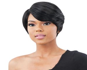 Spring Full Lace Huamn Hair Wig Virgin Brésilien Brésilien Machine Machine Maid Pixie Coup Wigs for Black Women2480900