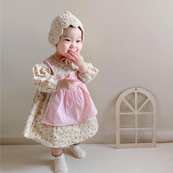 Printemps filles princesse robe bébé Floral ramper vêtements une pièce combinaison tenue fleur fille robes pour les mariages 210413