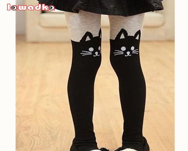 Collants de filles de printemps Kids Cartoon Collons pour filles Baby Cat Cat élastique Tricot Tricoted Pantyhose Stocking9684572