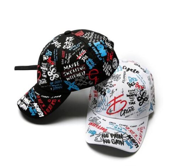 Gorra de béisbol con estampado de graffiti de primavera, sombrero para padres e hijos, sombrero de hip-hop de cola larga, gorra al por mayor GB1659