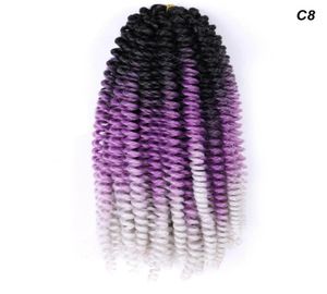 Coiffes de printemps Crochet Traids ombre Traiding Cheveux 8 pouces Extensions de cheveux synthétiques Passion S 100gpc Couleur arc-en-ciel duvet 3526762