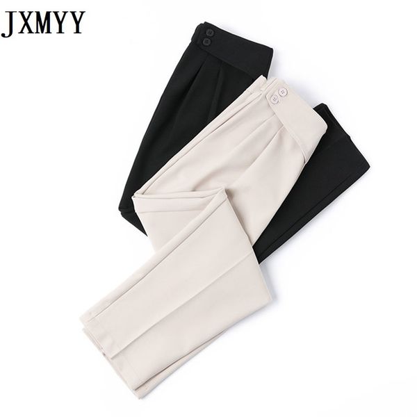 Printemps taille haute crayon tout-match noble et élégant costume décontracté pieds étaient pantalons pour femmes minces JXMYY 210412