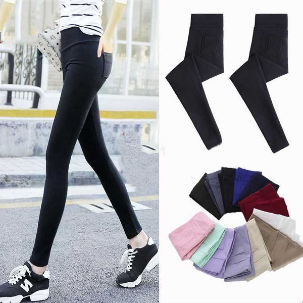 Printemps taille haute femmes pantalons dans une Cage Streetwear blanc noir Stretch pantalon pour femmes Slim Leggings femme grande taille Q0801