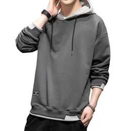 Lente hoodie hoedhoed thermische dikke pullover mannen herfst winter mannelijke kleding 240301