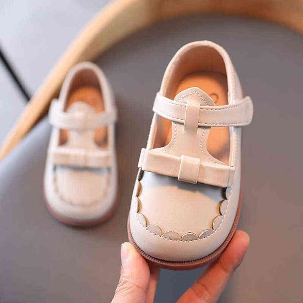 Spring Kids Child T-Strap Princesa Zapatos de cuero para niñas pequeñas Mary Janes Zapatos de vestir coreanos 1 2 3 4 5 6 7 Años 2022 G220512