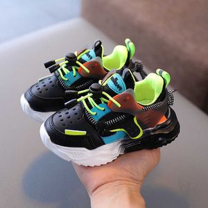 Lente kinderen kinderen oranje zwart casual sneakers voor kleine jongens meisjes ademend jazz hiphop dans sport loopschoenen nieuwe G1025