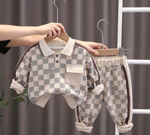 Lente kinderen Designer Designer Kleding Sets Zwarte geruite kaki Cardigan Zietbouwen Kinderjas