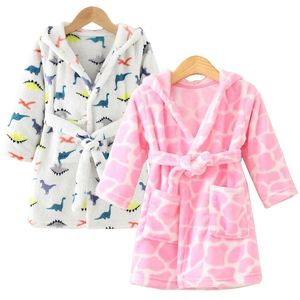 Printemps enfants peignoir à capuche flanelle filles garçons pyjamas vêtements automne bébé filles robes hiver vêtements de nuit peignoir enfant vêtements 240108