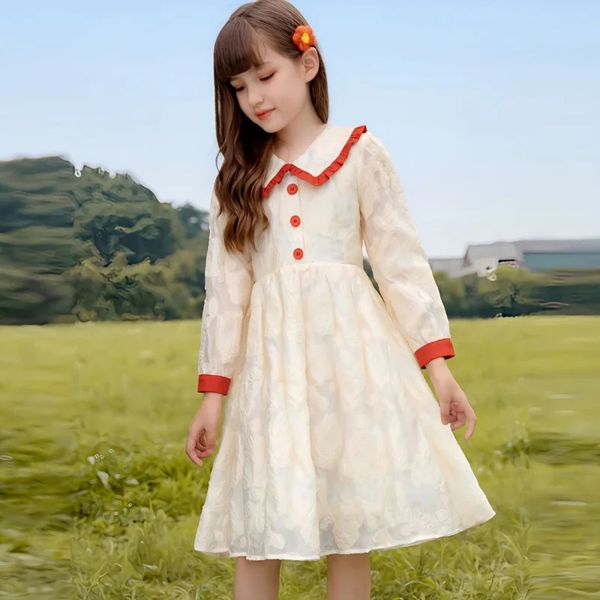 Printemps coréen Style occidental jupe pour enfants haut de gamme filles Super fée robe de princesse automne 240126